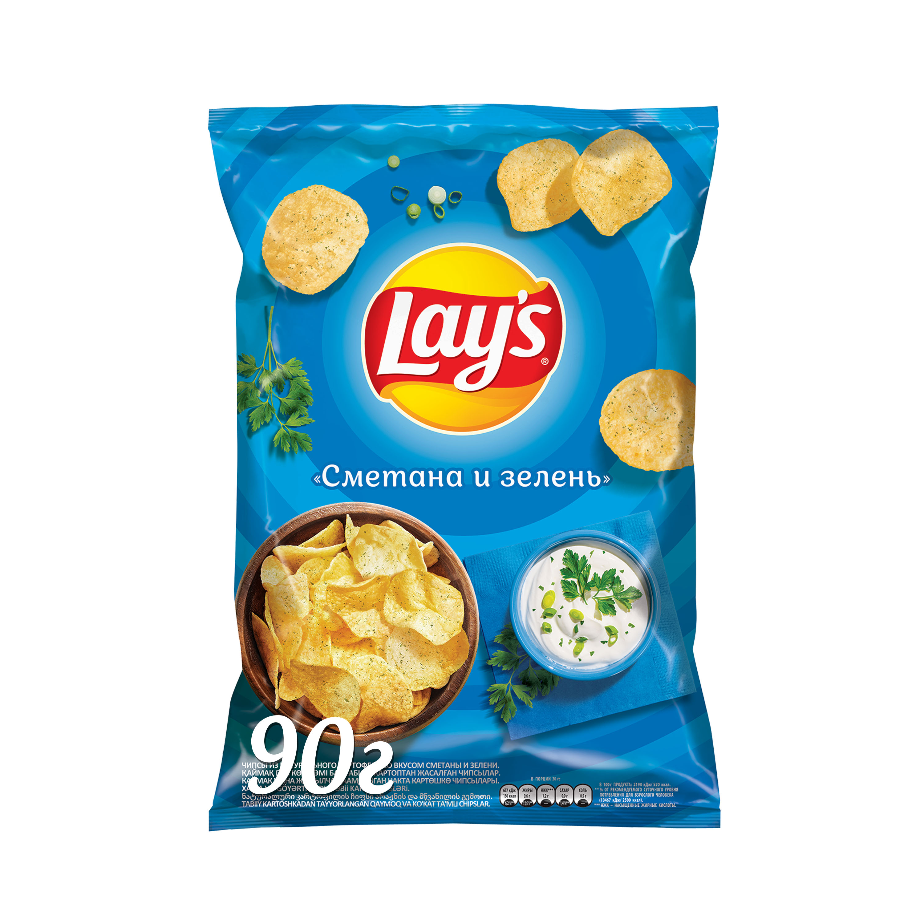 

Чипсы картофельные Lay's Сметана-Зелень 90 г