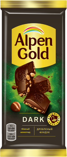 

Шоколад темный Alpen Gold Dark с дробленым фундуком 80 г