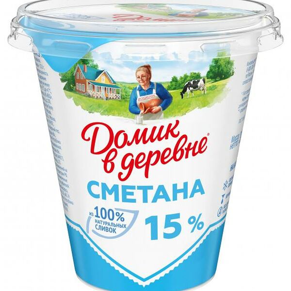 Сметана Домик в деревне 15%