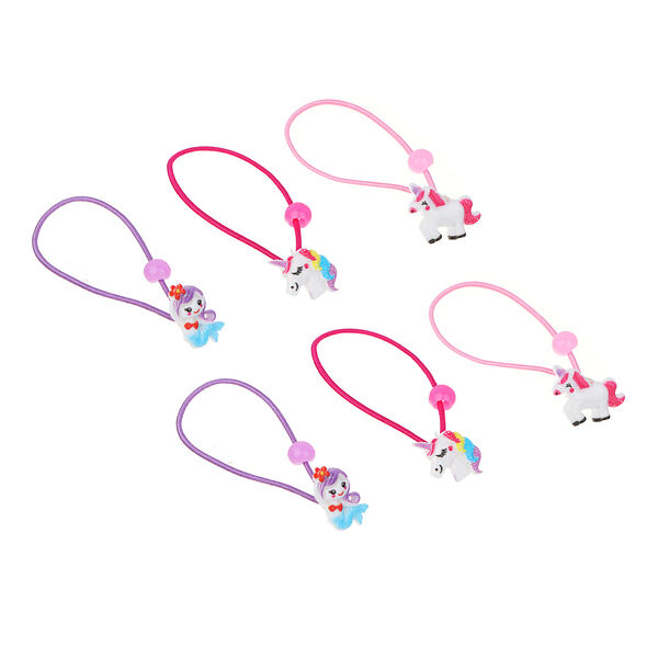 Юниlook резинки для волос 6шт, d6см, полиэстер, нейлон, пластик, 3 дизайна, acs-50