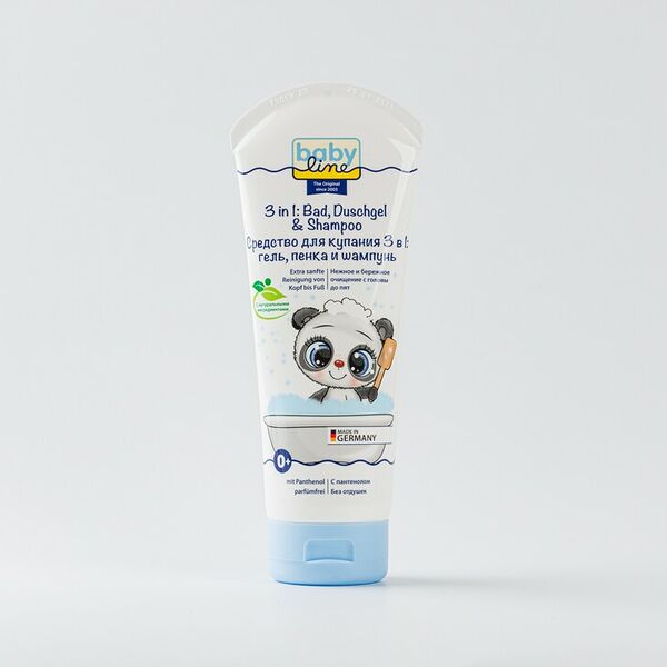 Средство для купания Baby line 3 в 1 гель, пенка и шампунь 200 мл