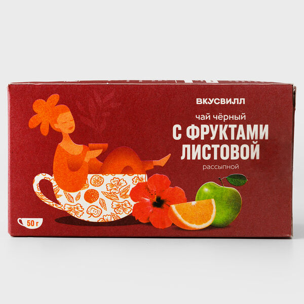 Чай черный листовой с фруктами
