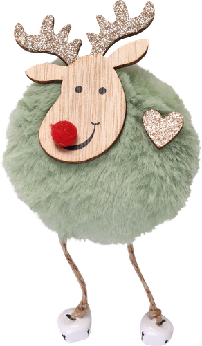 

Украшение елочное Homeclub Олень с сердечком мех дерево Арт. H65-96349/50 14 см