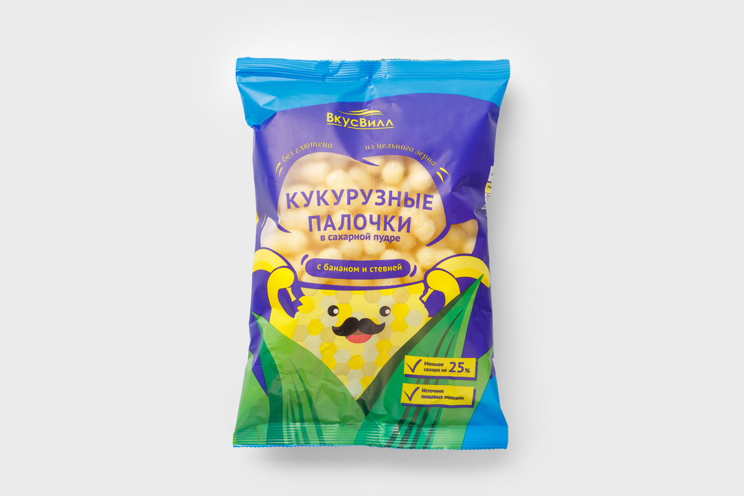 

Палочки кукурузные в сахарной пудре с бананом и стевией 90 г