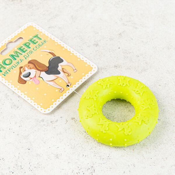 Игрушка для собак кольцо с рисунком лапки Homepet, 7см