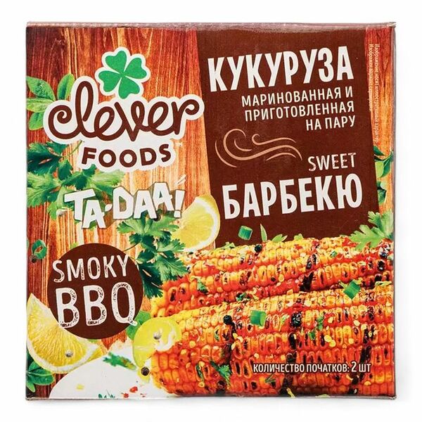 Кукуруза Clever Foods sweet BBQ маринованная стерилизованная 