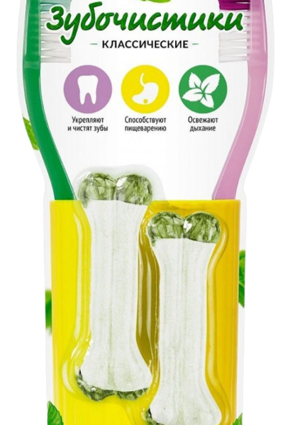 Зубочистики классические Деревенские лакомства Косточки жевательные средние для собак средних пород 2 шт