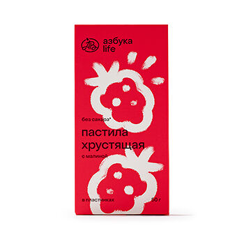 Пастила с малиной хрустящая в пластинках, «Азбука Life», 50 г