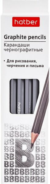 Набор карандашей Hatber Perfect чернографитные B 12шт