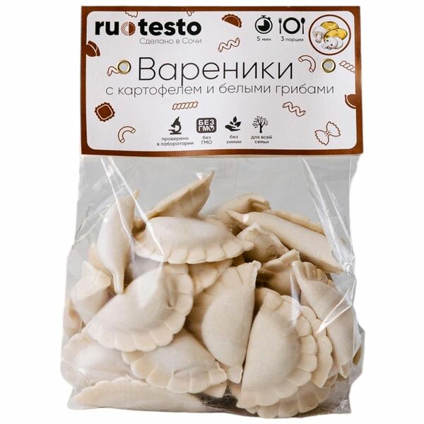 Вареники Ru Testo с картофелем и грибами 500 г