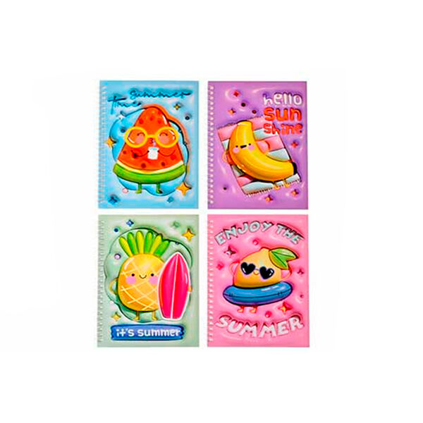 Блокнот FRUITS 14.5х21 см 58л внутр блок в кл картон обложка плотн бумаги 70 г м2  ОПП-упаковка M-3113