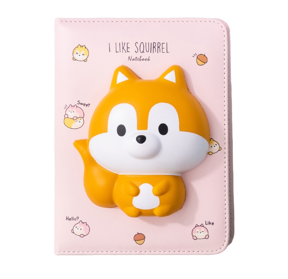 

Блокнот со сквишем «Белка I Like Squirrel», А5, розовый