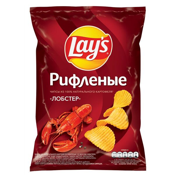 Чипсы Лейз Рифленые Лобстер 140г