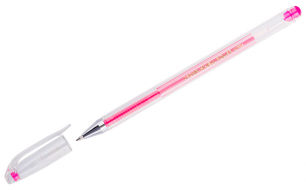 Ручка гелевая Crown Hi-Jell Color розовая, 0,7 мм