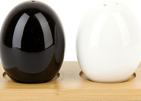 Набор для специй Nouvelle Home Naturel Солонка + Перечница на бамбуковой подставке 12*7*7см