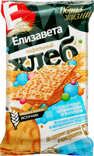 

Вафельный хлеб Елизавета обогащенный витаминами и железом 80 г