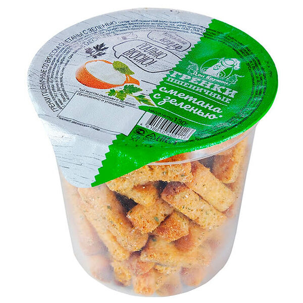 Гренки Дон Крутон 130г сметана с зеленью стакан
