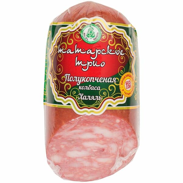 Колбаса полукопчёная Челны-Мясо Татарское трио халяль, 380г
