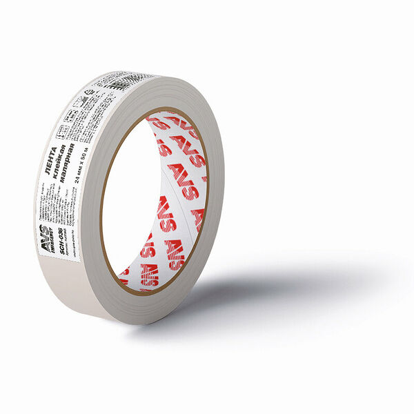 Лента малярная AVS TOOLS SCH-036, односторонняя, бежевая, 24мм x 50м