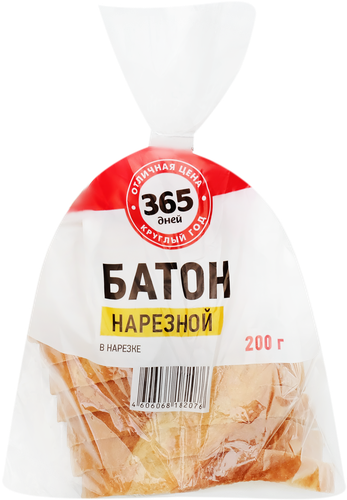 

Батон 365 дней Нарезной в нарезке 200 г