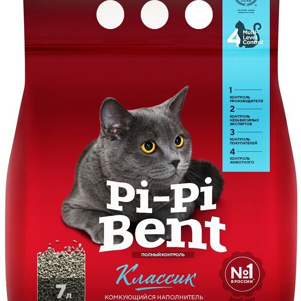 Pi-Pi-Bent Классик наполнитель минеральный комкующийся 3 кг.