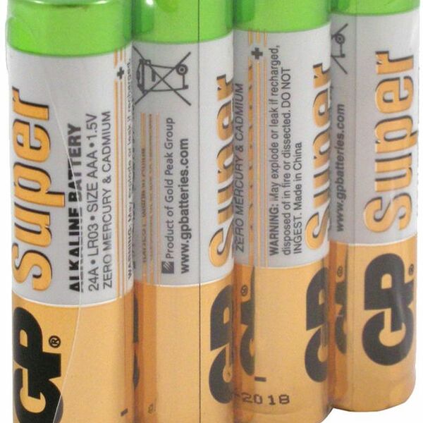 Алкалиновые батарейки GP Super 24ARS-2SB4 24А ААA 4 шт.