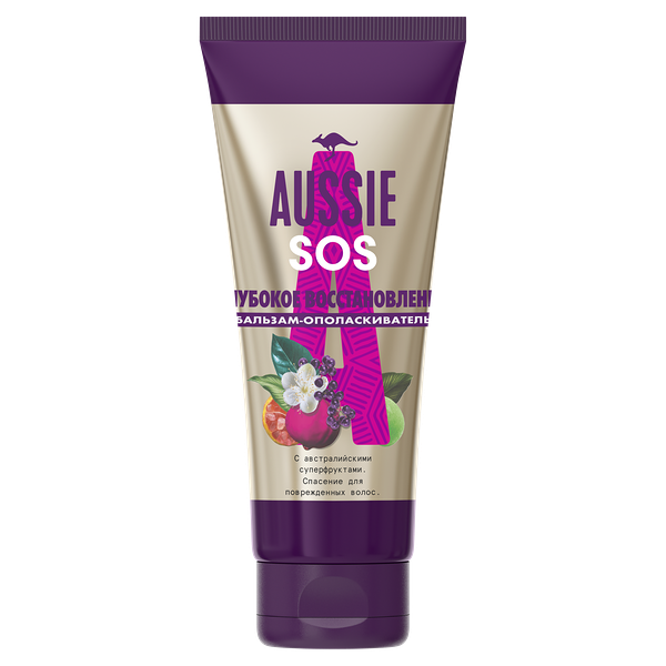 Бальзам-ополаскиватель Aussie SOS глубокое восстановление для поврежденных волос