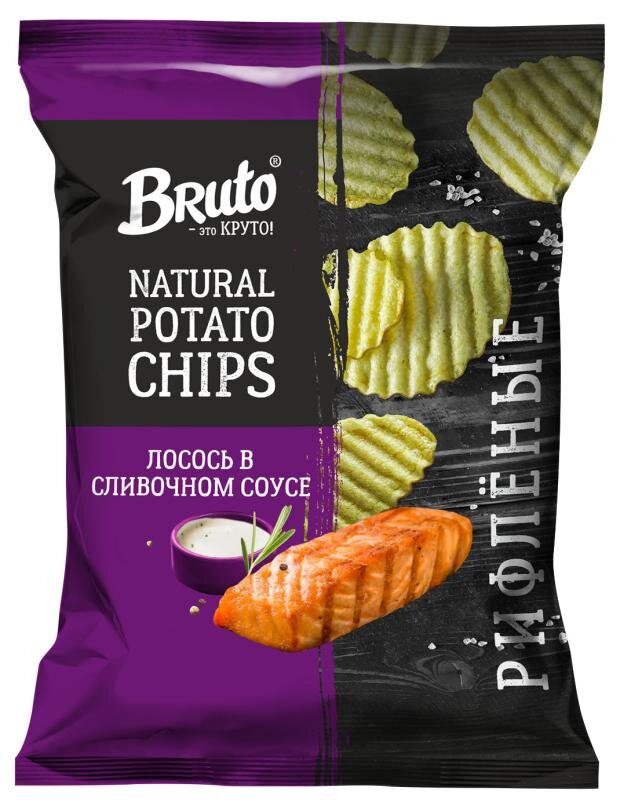 

Чипсы Bruto со вкусом лосося в сливочном соусе, 130 г
