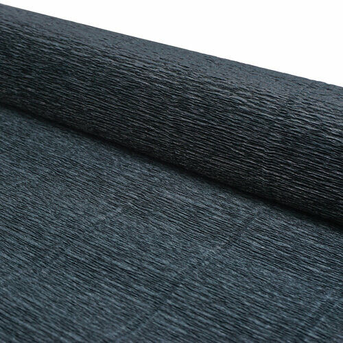 87524916 Бумага гофрированная простая, 50см*2,5м 180гр 602 черная