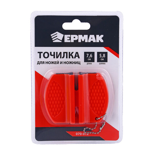 Ермак точилка для ножей/ножниц, вольфрамовая сталь, керамика, 5,8х7,6х2,4см, abs пластик
