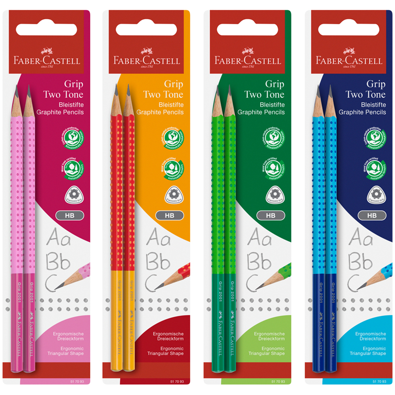 

Набор карандашей Faber-Castell Grip Two Tone чернографитных 2 шт. х 1 упаковка цвет корпуса в ассортименте