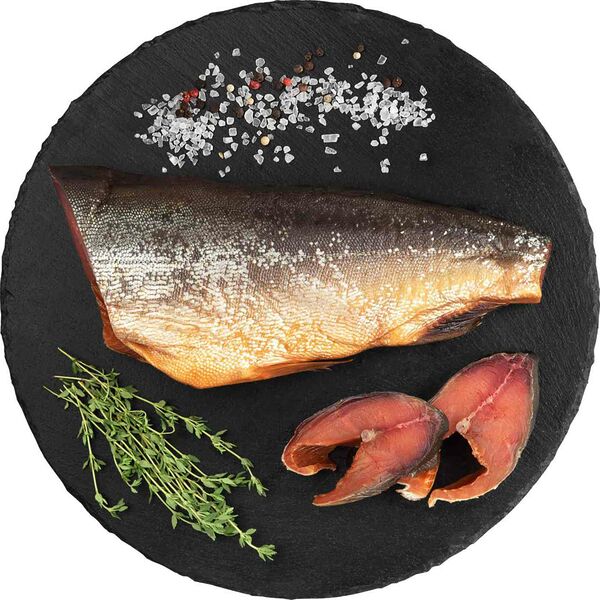 Горбуша подкопчённая, тушка, (1 штука ~ 600 г)