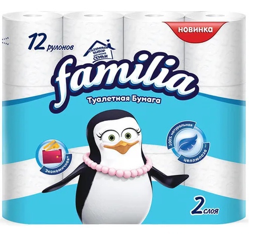

Бумага туалетная Familia двухслойная 12 шт.