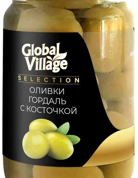 Оливки Global Village Selection зеленые с/к 300г