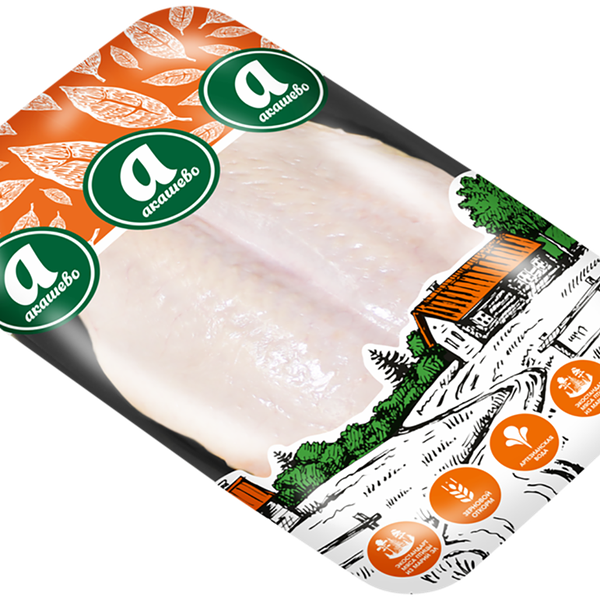 Грудка куриная АКАШЕВО охл. подложка вес до 1.4кг