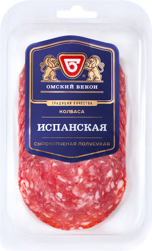 

Колбаса сырокопченая ОМСКИЙ БЕКОН Испанская, нарезка, 85г
