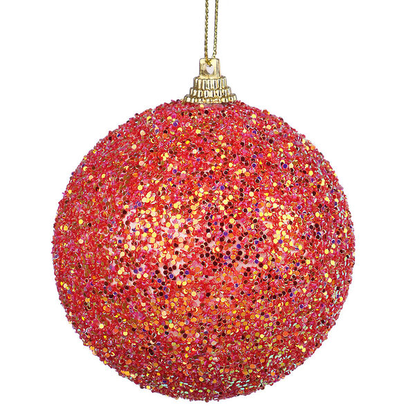 Сноу бум подвеска шар с декором, лососевый цвет, пластик, 8см