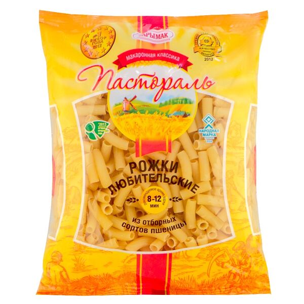 Макаронные изделия  Пастораль Рожки любительск грВ в/сорт 900г