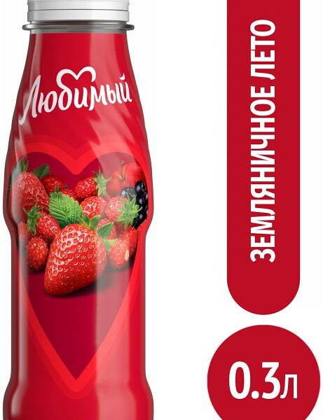 Напиток сокосодержащий Любимый Земляничное лето 300мл