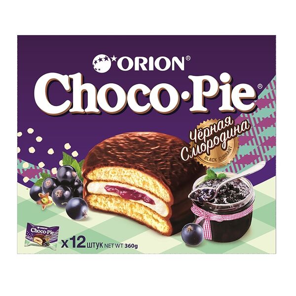 Печенье Orion Чоко Пай черная смородина, 360г