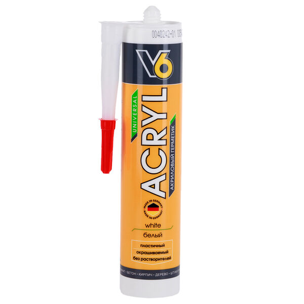 Герметик акриловый белый V6, 260мл