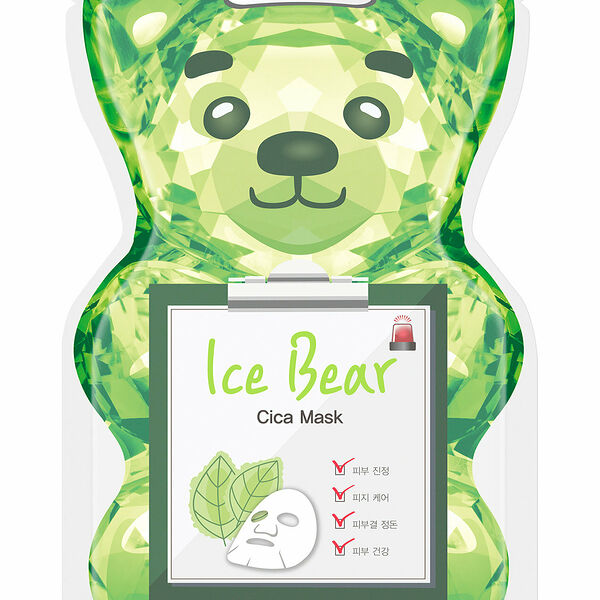 Маска тканевая SNP Ice Bear Cica охлаждающая успокаивающая c центеллой азиатской, 33 мл