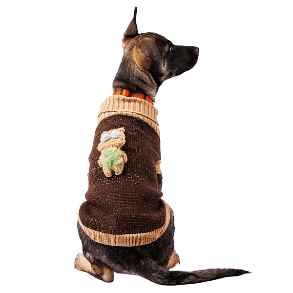 Свитер для собак с аппликацией 40см XL коричневый (унисекс)