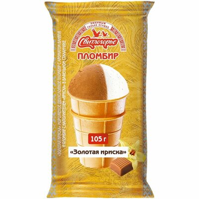 Мороженое Свитлогорье Золотая ириска пломбир стаканчик БЗМЖ 105 г
