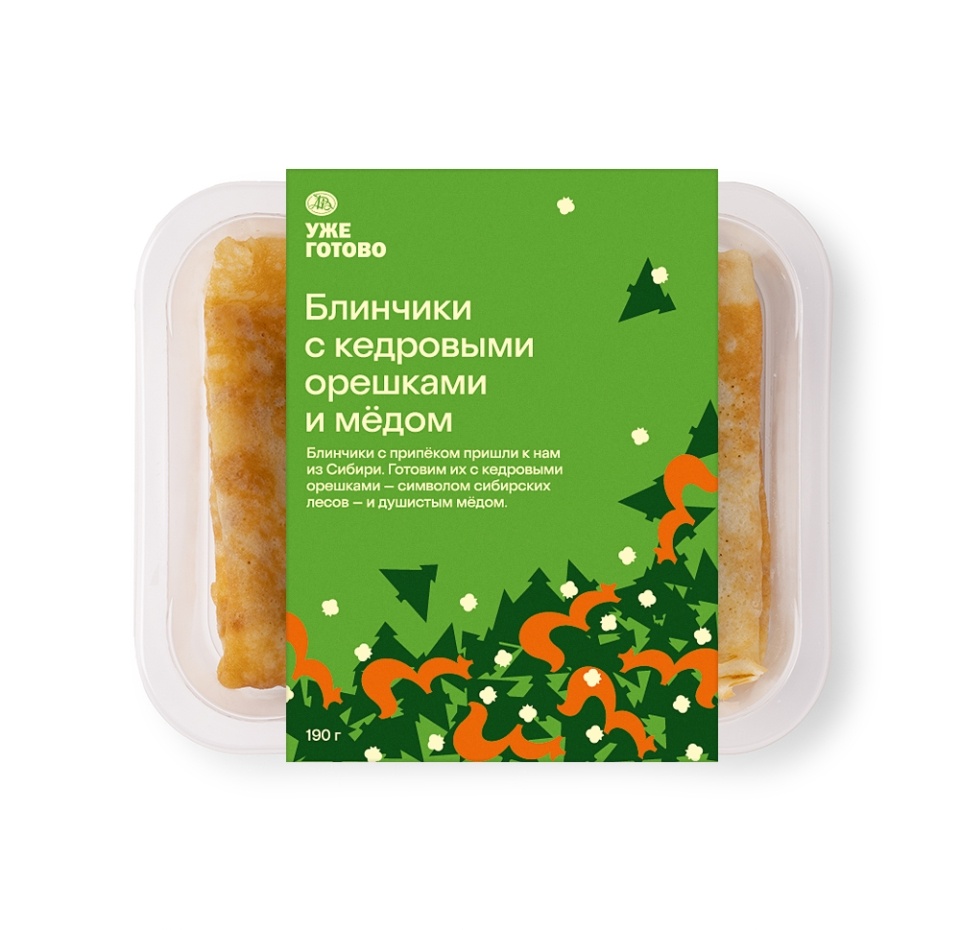 

Блинчики с припёком Уже Готово из кедровых орешков и мёда 190 г