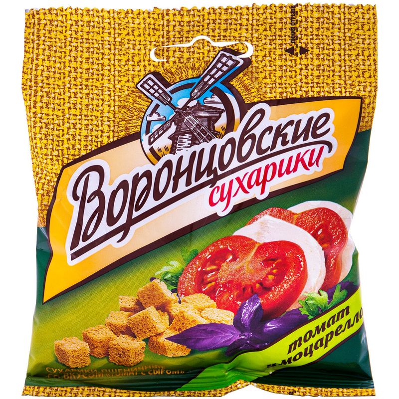 

Сухарики Воронцовские пшеничные со вкусом томата и моцареллы