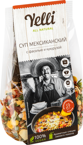 

Суп Yelli Мексиканский с фасолью и кукурузой