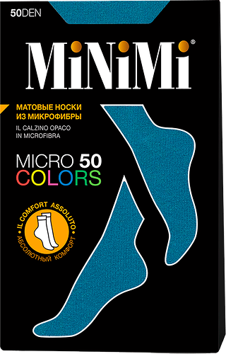 Носки женские MINIMI 50 den acqua, Арт. calz. MICRO COLORS 50 3D, размер универсальный