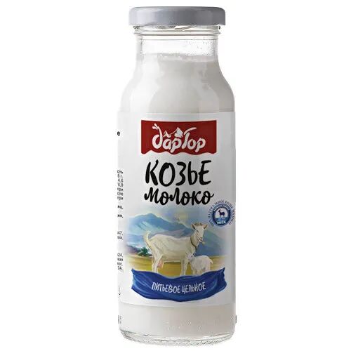 Молоко козье Дар Гор питьевое 3,4-4,8% цельное, ультрапастеризованное 0.5л Россия