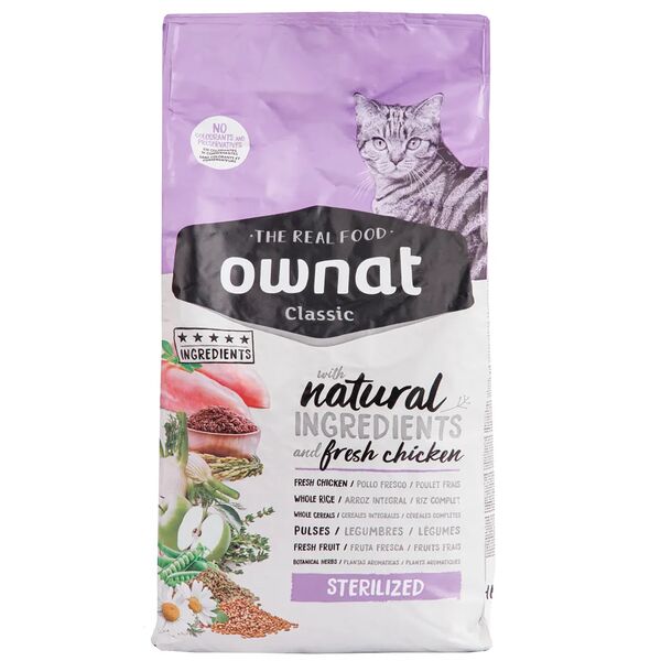 CLASSIC сухой корм Ownat для стерилизованных кошек с курицей